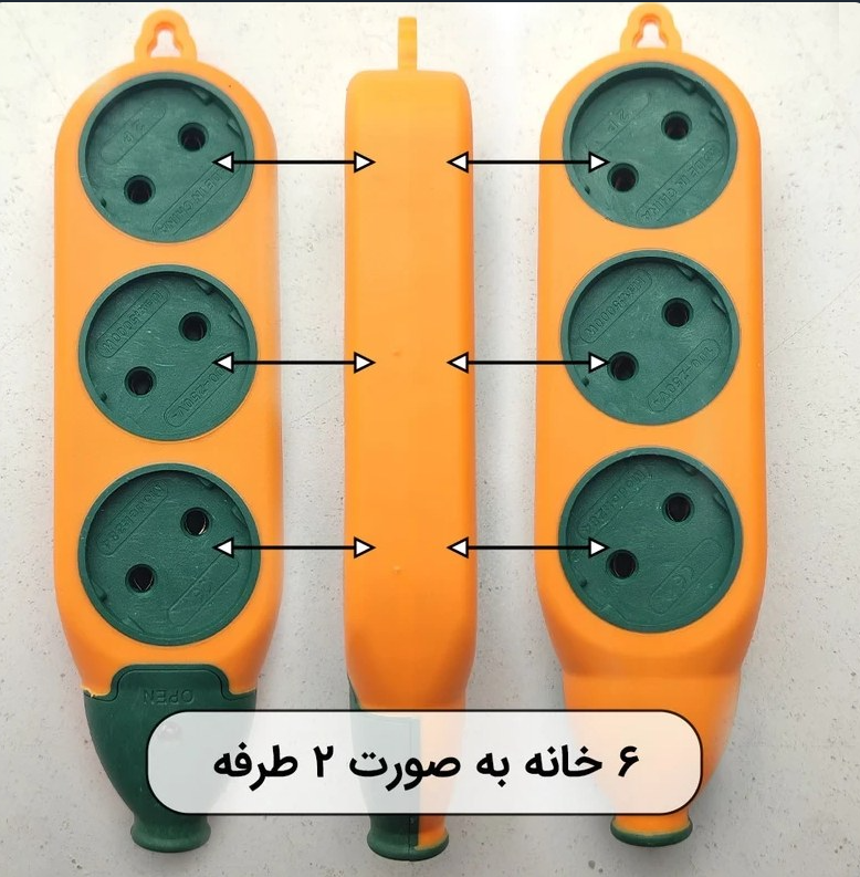 چند راهی برق نشکن 6 خانه مدل A16